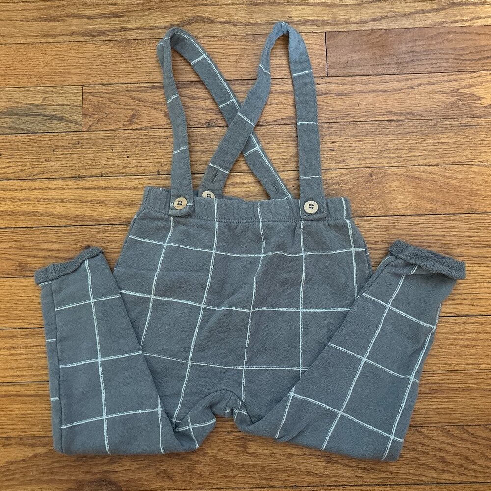 Zara Baby Plaid Suspender Overalls, size 3-4 years